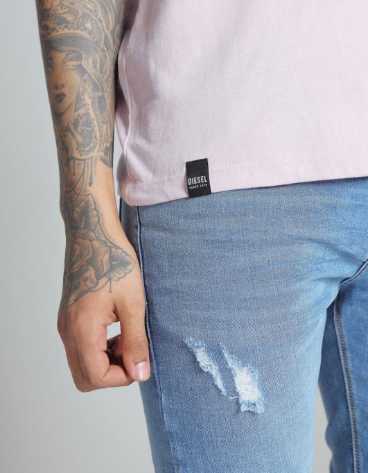 ネイビー ディーゼル ベーシック スコット Vネック Tシャツ カメオピンク