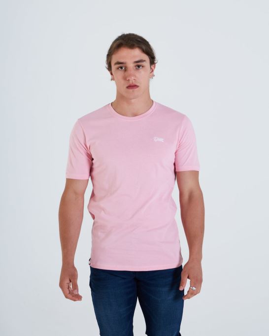 ブルー ベーシック スコット O ネック Tシャツ カメオ ピンク ディーゼル