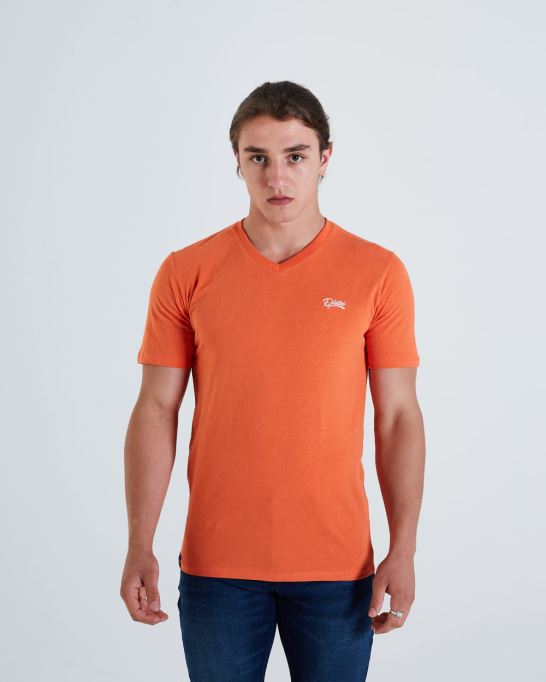 ベーシックなスコットvネックシャツ タイガーリリー ディーゼルピンク