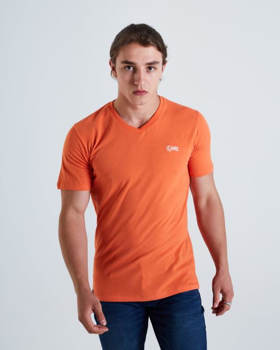 ベーシックなスコットvネックシャツ タイガーリリー ディーゼルピンク