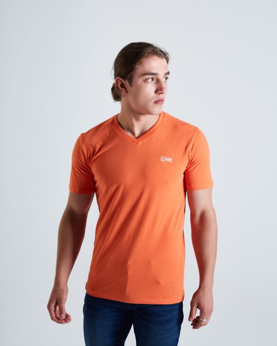 ベーシックなスコットvネックシャツ タイガーリリー ディーゼルピンク