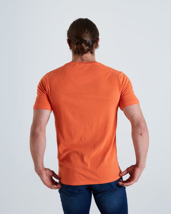 ベーシックなスコットvネックシャツ タイガーリリー ディーゼルピンク