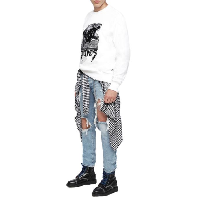 S Baywa メンズ スウェットシャツ クルーネック リブ カジュアル プルオーバー ジャンパー ディーゼル