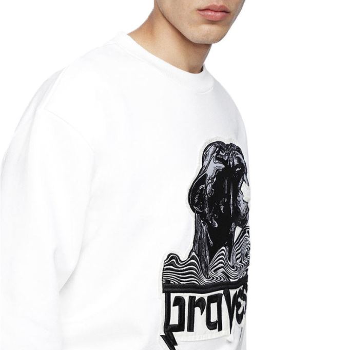 S Baywa メンズ スウェットシャツ クルーネック リブ カジュアル プルオーバー ジャンパー ディーゼル