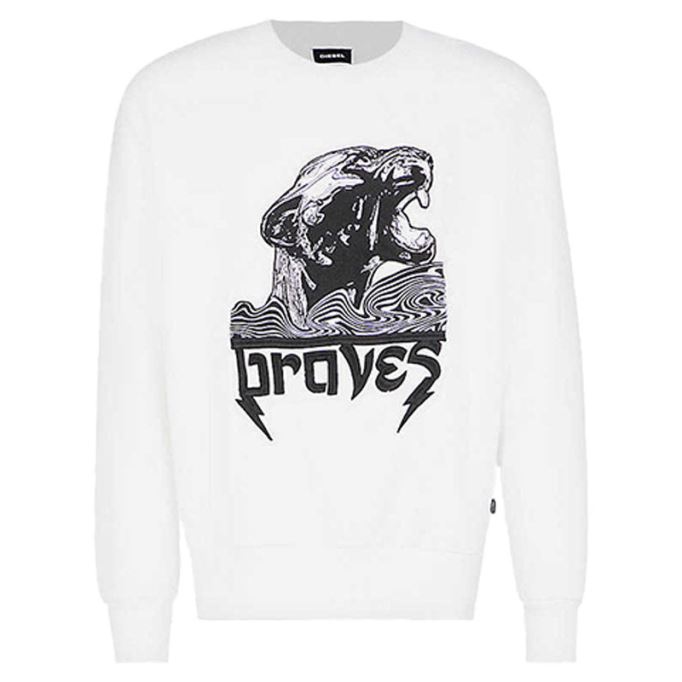 S Baywa メンズ スウェットシャツ クルーネック リブ カジュアル プルオーバー ジャンパー ディーゼル