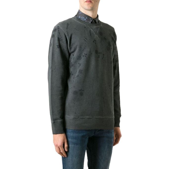 ディーゼルシャツ S Crix メンズ スウェット 長袖 レギュラー ブラック カジュアル プルオーバー ジャンパー