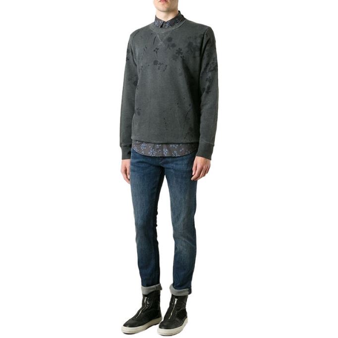 ディーゼルシャツ S Crix メンズ スウェット 長袖 レギュラー ブラック カジュアル プルオーバー ジャンパー