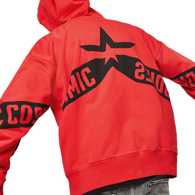 S Alby Zip Felpa メンズ パーカー フルジップ レッド トップ カジュアル フード付きスウェットシャツ Xs ディーゼル