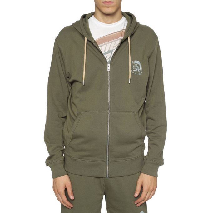 ディーゼル ブランドン メンズ パーカー モヒカン ラウンジウェア フルジップ カジュアル スウェット フード