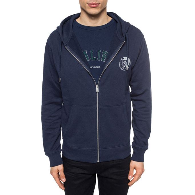 ディーゼル ブランドン メンズ パーカー モヒカン ラウンジウェア フルジップ カジュアル スウェット フード