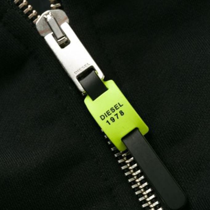 S Alby Zip Felpa メンズ パーカー フルジップ カジュアル ブラック フード付き スウェットシャツ Xs-m ディーゼル