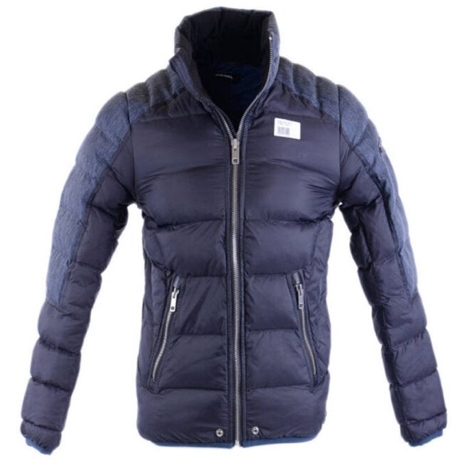 W モード メンズ パファー ジャケット ブラック サイズ S キルティング パッド入り 冬 アウターコート ディーゼル