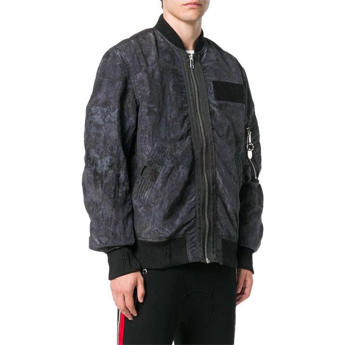 J Souly Tye メンズ ボンバー ジャケット リブ付きカフス カジュアル 代表チーム ジャケット ブラック ディーゼル