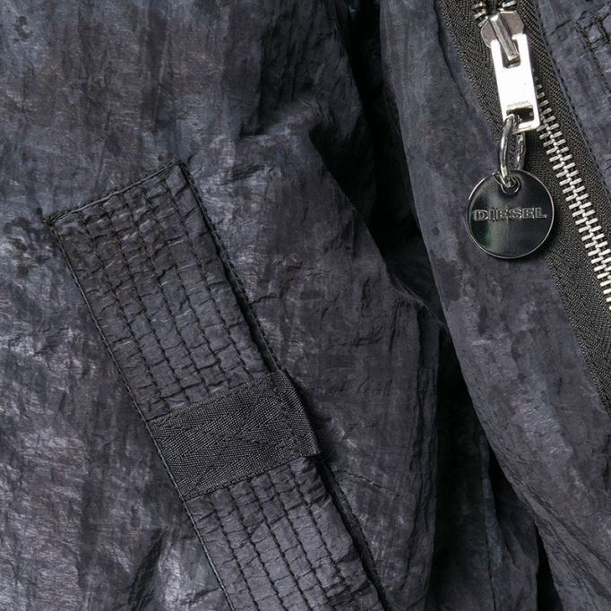 J Souly Tye メンズ ボンバー ジャケット リブ付きカフス カジュアル 代表チーム ジャケット ブラック ディーゼル