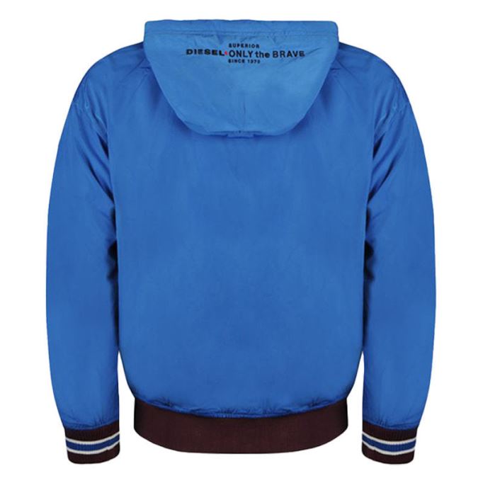 ディーゼル S ボーン メンズ パーカー ジャケット リバーシブル カジュアル リブ カフス バーシティ ジャケット