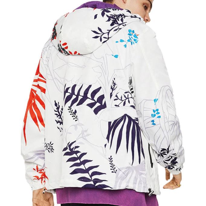 J サボール パーム メンズ パーカー ジャケット ヤシの葉 プリント カジュアル フード付き コート ディーゼル