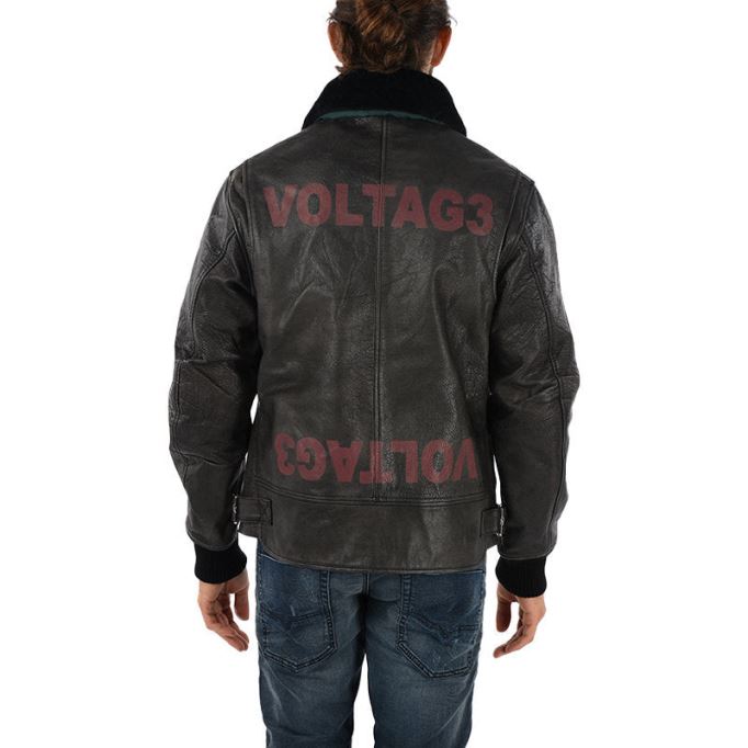 L Bowdre メンズ ボンバー ジャケット レザー パッド入り キルティング 冬用 レギュラー コート ディーゼル