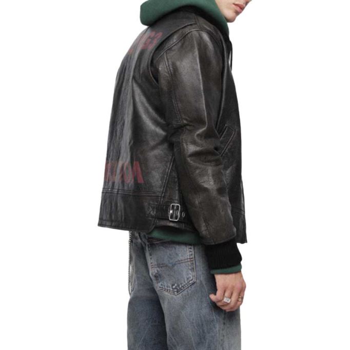 L Bowdre メンズ ボンバー ジャケット レザー パッド入り キルティング 冬用 レギュラー コート ディーゼル