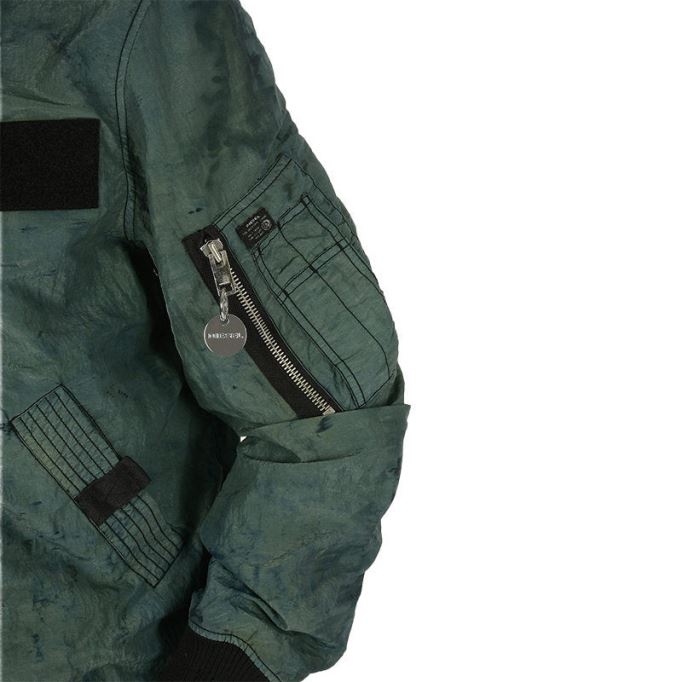 ディーゼル J スーリー タイ メンズ ボンバー ジャケット リブ袖口バーシティ カジュアル ジャケット グリーン