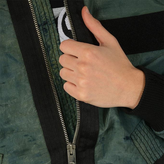 ディーゼル J スーリー タイ メンズ ボンバー ジャケット リブ袖口バーシティ カジュアル ジャケット グリーン