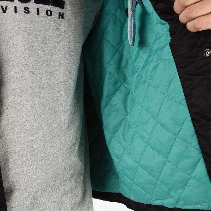 ディーゼル J Akio メンズ ジャケット スポーティー ボンバーコート カジュアルジャンパー パッド入りサテン ナイロン ブラック/ブルー