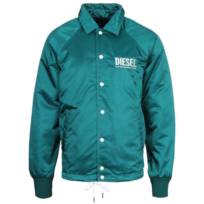 ディーゼル J Akio メンズ ジャケット スポーティー ボンバーコート カジュアルジャンパー パッド入りサテン ナイロン ブラック/ブルー