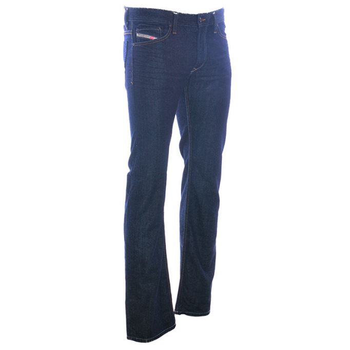 ディーゼル バイカー Orus7 メンズ ジーンズ レギュラー フィット コットン ダークブルー カジュアル デニム パンツ