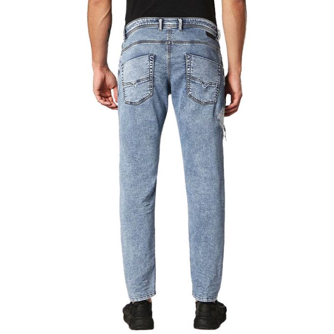 ディーゼル クローリー T 084pv メンズ ジーンズ レギュラー フィット ダメージ加工 スウェット ジョグ デニム パンツ