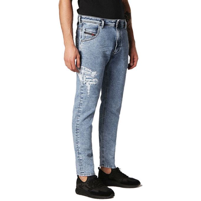 ディーゼル クローリー T 084pv メンズ ジーンズ レギュラー フィット ダメージ加工 スウェット ジョグ デニム パンツ