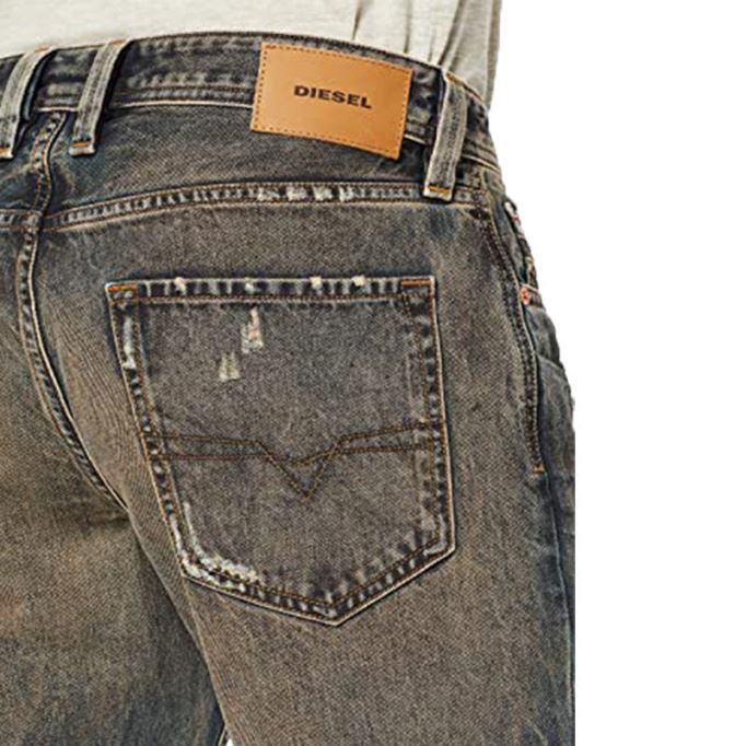 Larkee Beex 084xb メンズ デニム ジーンズ レギュラー テーパード フェード ダメージ パンツ ディーゼル