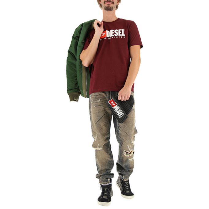 Larkee Beex 084xb メンズ デニム ジーンズ レギュラー テーパード フェード ダメージ パンツ ディーゼル