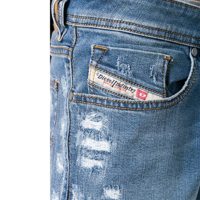 ディーゼル スレンカー 085ah メンズ デニム ジーンズ ダメージ リヨセル ストレッチ スリム スキニー