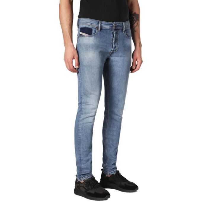 Tepphar 084sv メンズ ジーンズ ストレッチ リヨセル パンツ スリム カジュアル デニム パンツ ディーゼル