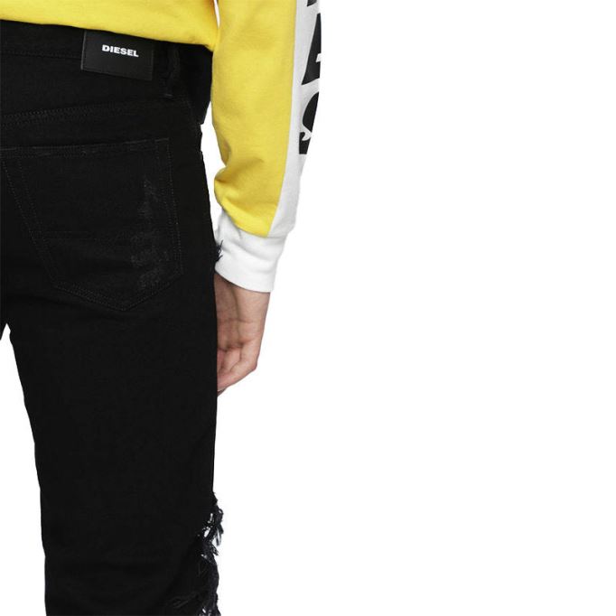 ディーゼル マーキー 084wr メンズ デニム リップド ジーンズ スリム スキニー フィット トラウザー カジュアル パンツ