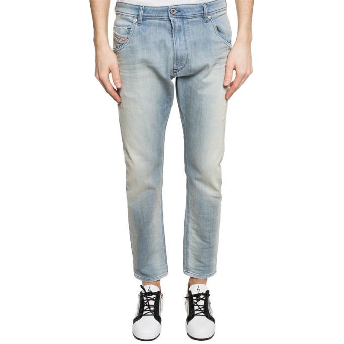 ディーゼル クローリー 087ab メンズ デニム スウェット ジョギング ジーンズ スリムフィット キャロット パンツ フェード