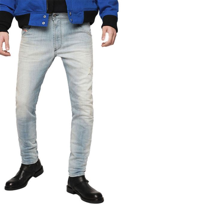 ディーゼル クローリー 087ab メンズ デニム スウェット ジョギング ジーンズ スリムフィット キャロット パンツ フェード