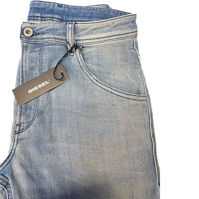 ディーゼル クローリー 087ab メンズ デニム スウェット ジョギング ジーンズ スリムフィット キャロット パンツ フェード