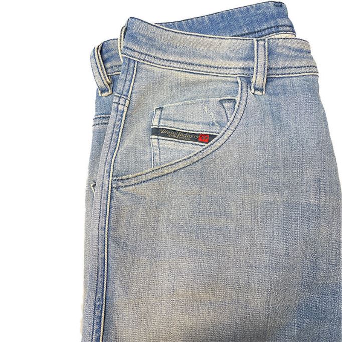 ディーゼル クローリー 087ab メンズ デニム スウェット ジョギング ジーンズ スリムフィット キャロット パンツ フェード