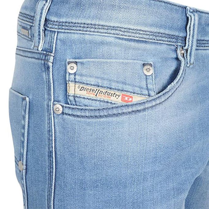 Tepphar 084gi メンズ デニム ジーンズ スリムフィット テーパード ダメージ加工 カジュアル パンツ ディーゼル