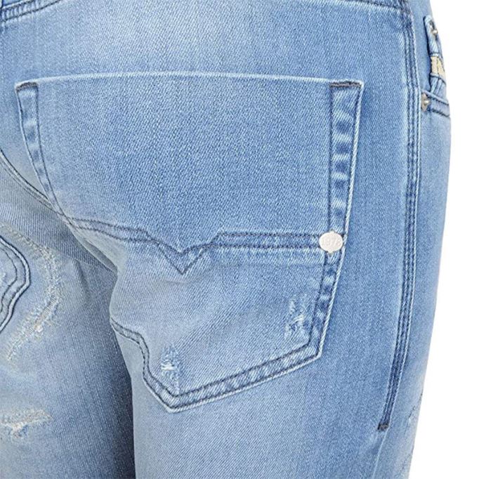 Tepphar 084gi メンズ デニム ジーンズ スリムフィット テーパード ダメージ加工 カジュアル パンツ ディーゼル