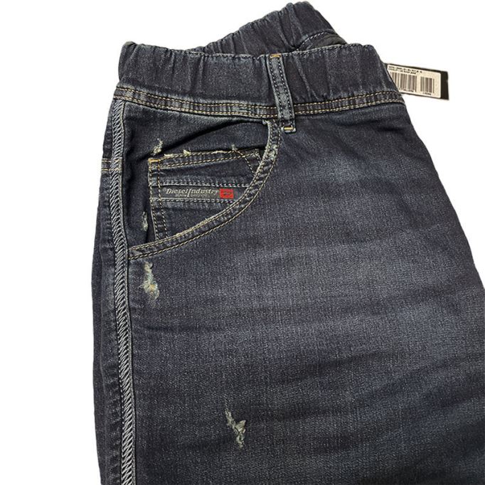 Krooley Ne 0699w メンズ デニム スウェット ジョギング ジーンズ レギュラー フィット テーパード フェード ディーゼル