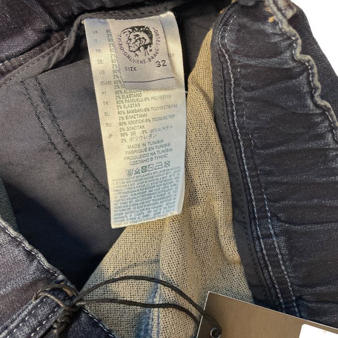 Krooley Ne 0699w メンズ デニム スウェット ジョギング ジーンズ レギュラー フィット テーパード フェード ディーゼル