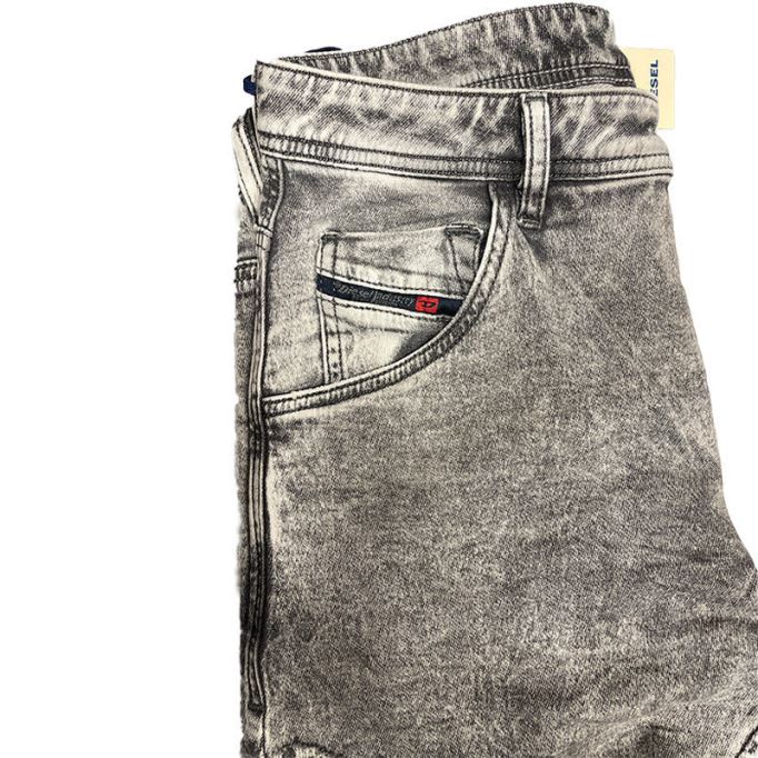 ディーゼル クローリー 0689d メンズ デニム ジーンズ スリムフィット フェード スウェット ジョグ パンツ ライトグレー