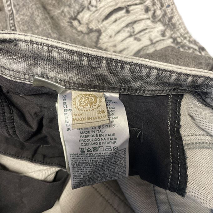 ディーゼル クローリー 0689d メンズ デニム ジーンズ スリムフィット フェード スウェット ジョグ パンツ ライトグレー