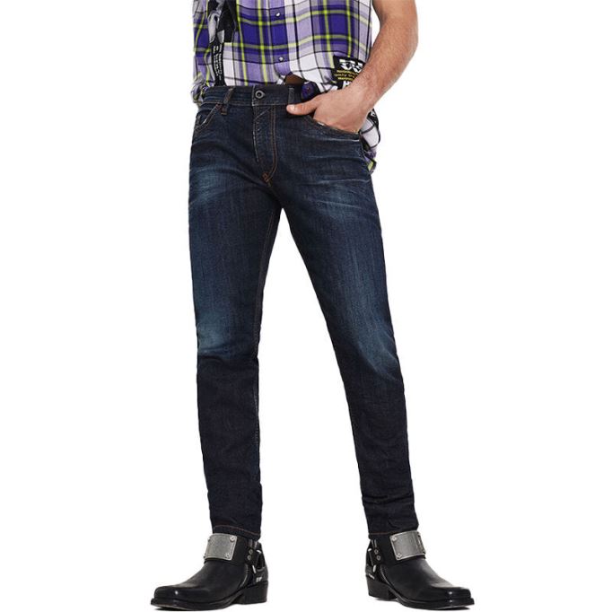 Thommer 081at メンズ デニム カジュアル フェード ジーンズ ストレッチ コットン ジップ スリムフィット ディーゼル