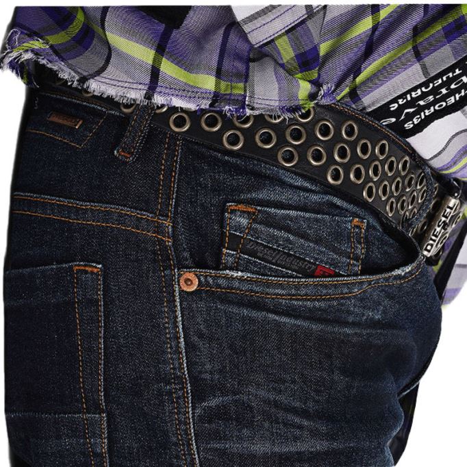 Thommer 081at メンズ デニム カジュアル フェード ジーンズ ストレッチ コットン ジップ スリムフィット ディーゼル