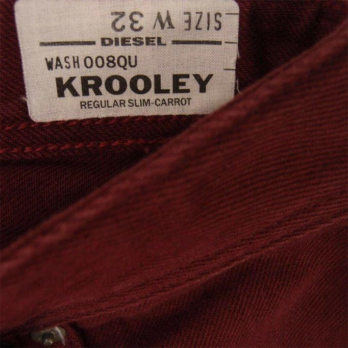 ディーゼル クルーリー メンズ ジーンズ デニム コットン スリム キャロット フィット カジュアル パンツ トラウザー