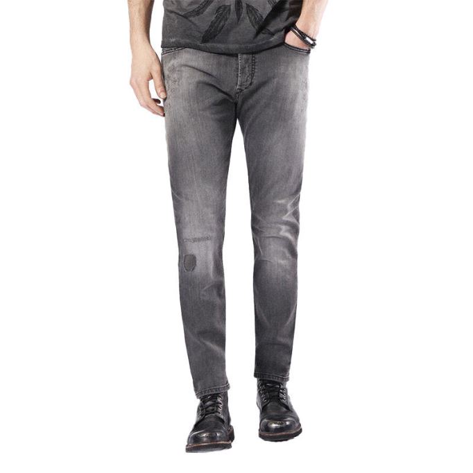 Tepphar 0674u メンズ デニム ジーンズ スリムフィット キャロット レッグストレッチ ダメージ加工 Dna ディーゼル