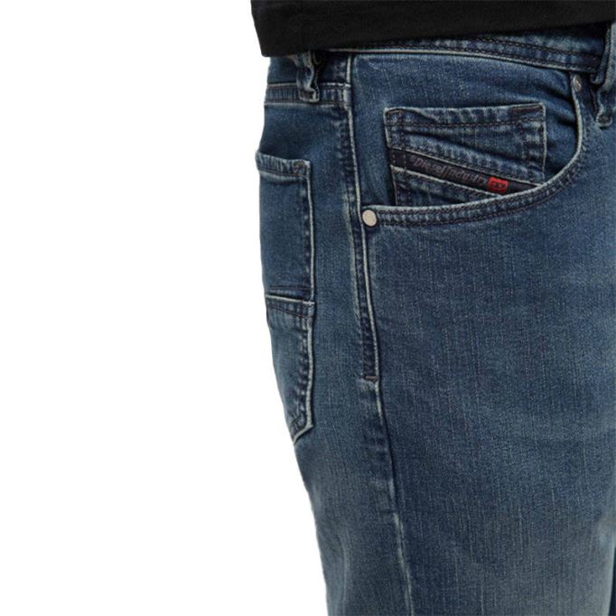 Larkee Beex 084tu メンズ デニム ジーンズ レギュラー フィット ストレッチ テーパード フェード パンツ ディーゼル