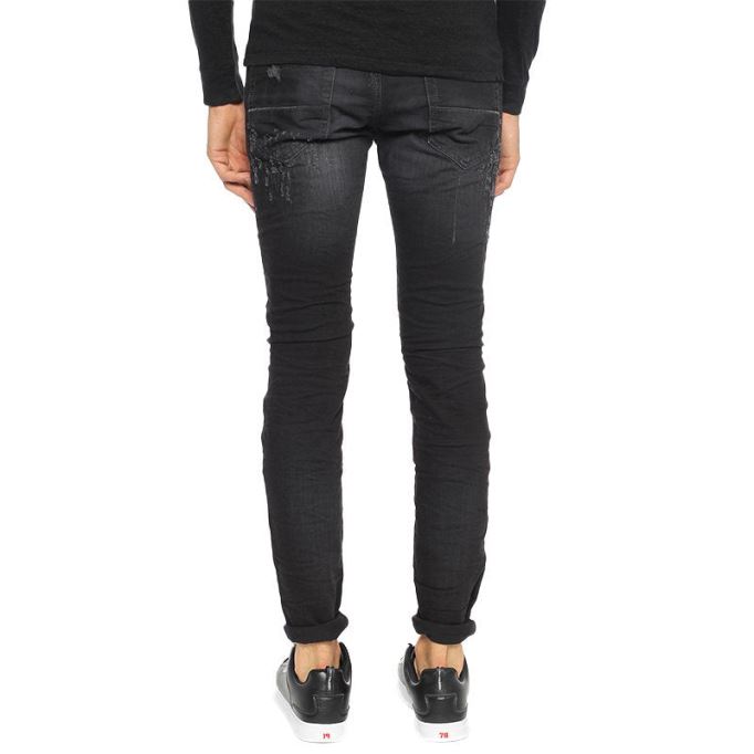 Thommer 0683t メンズ デニム ジーンズ スリムフィット Dna ダメージ加工 ブラック パンツ ディーゼル